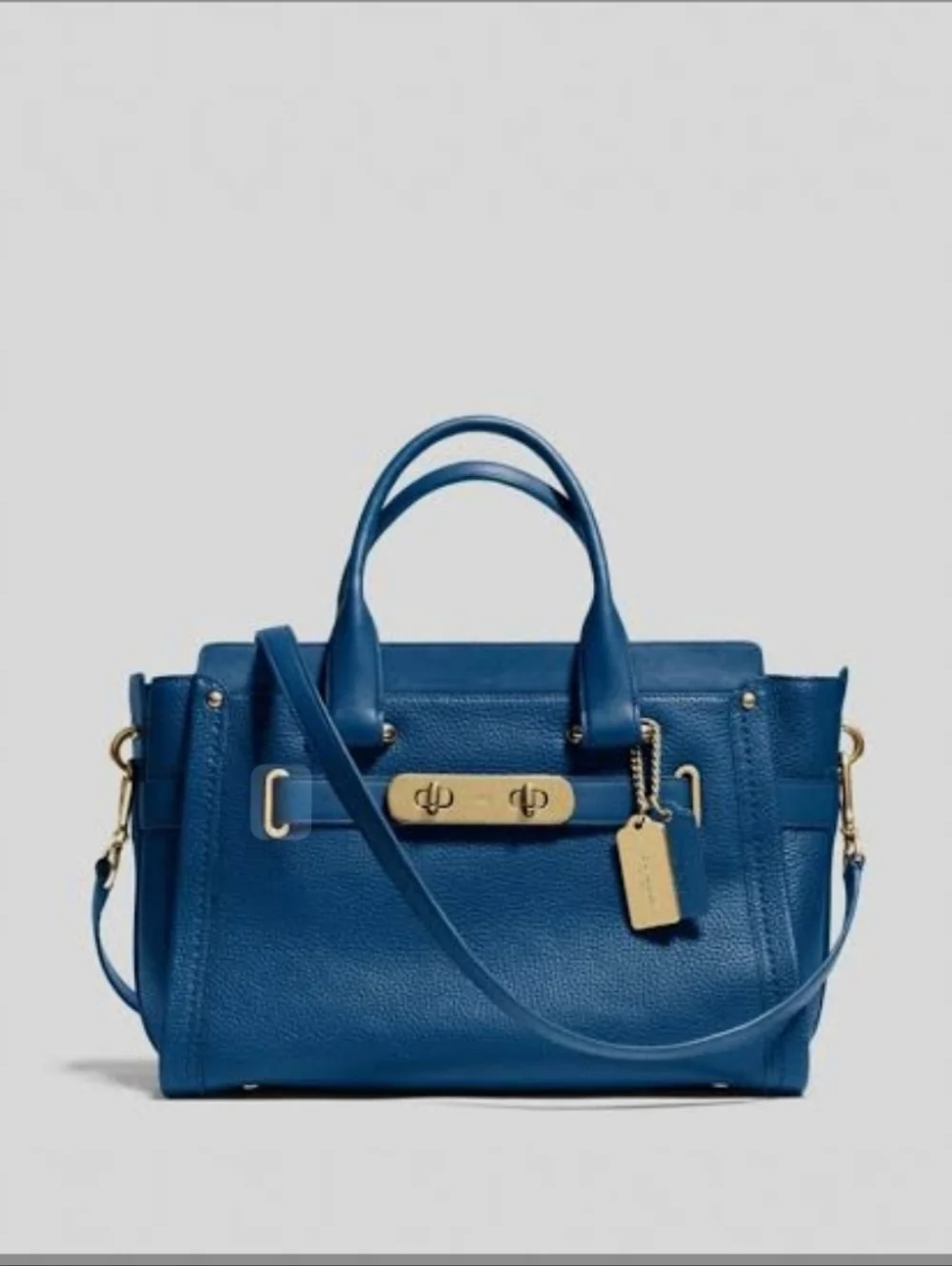💙▪️Coach▪️ Blue Pebbled Leather Swagger 27 Carryall